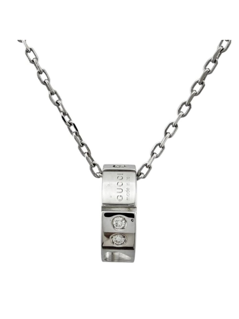 Gucci Icon Amor Necklace 18k White Gold Diamond
